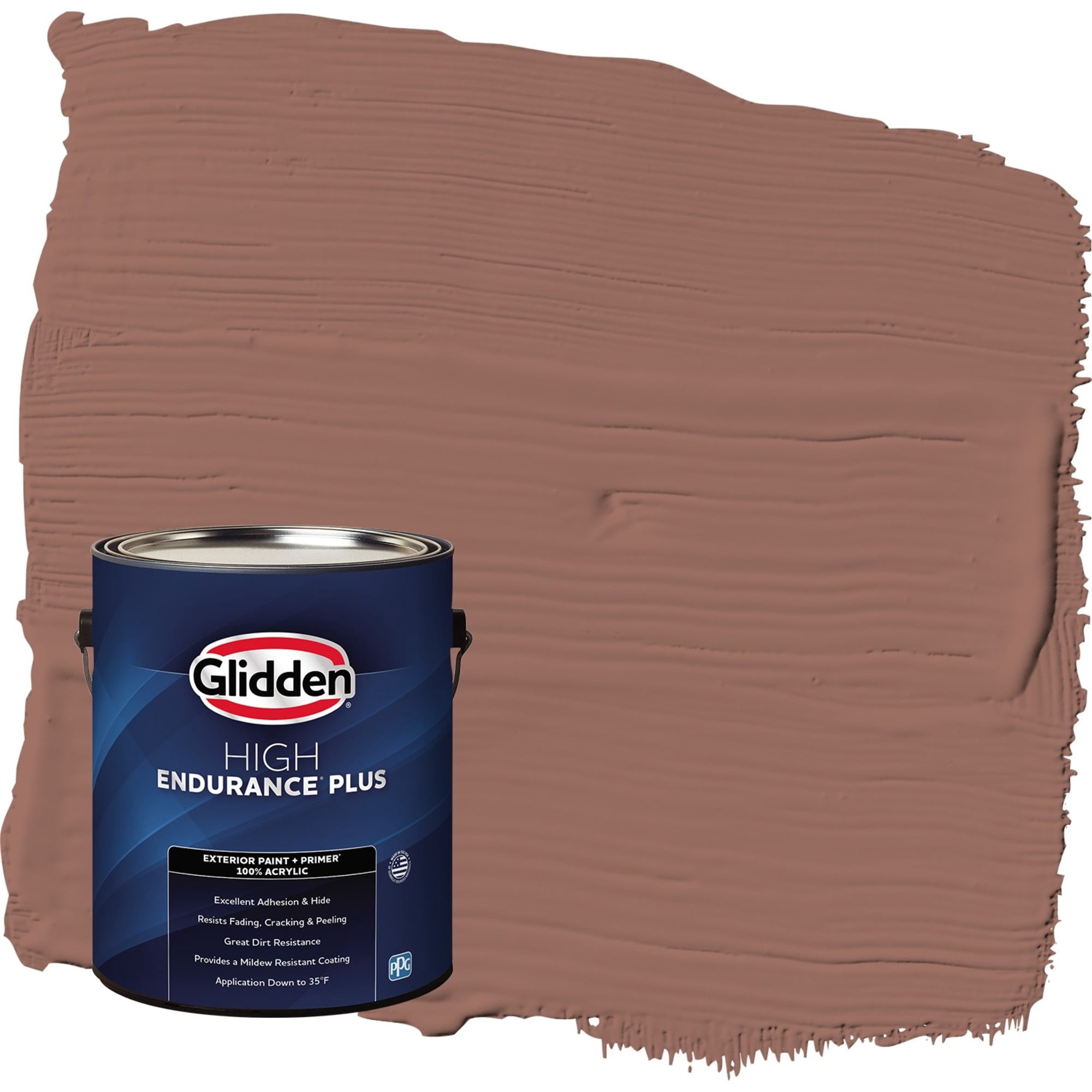 Glidden HEP Safari Brown / Brown Flat Exterior Paint with Primer, 1 Gallon