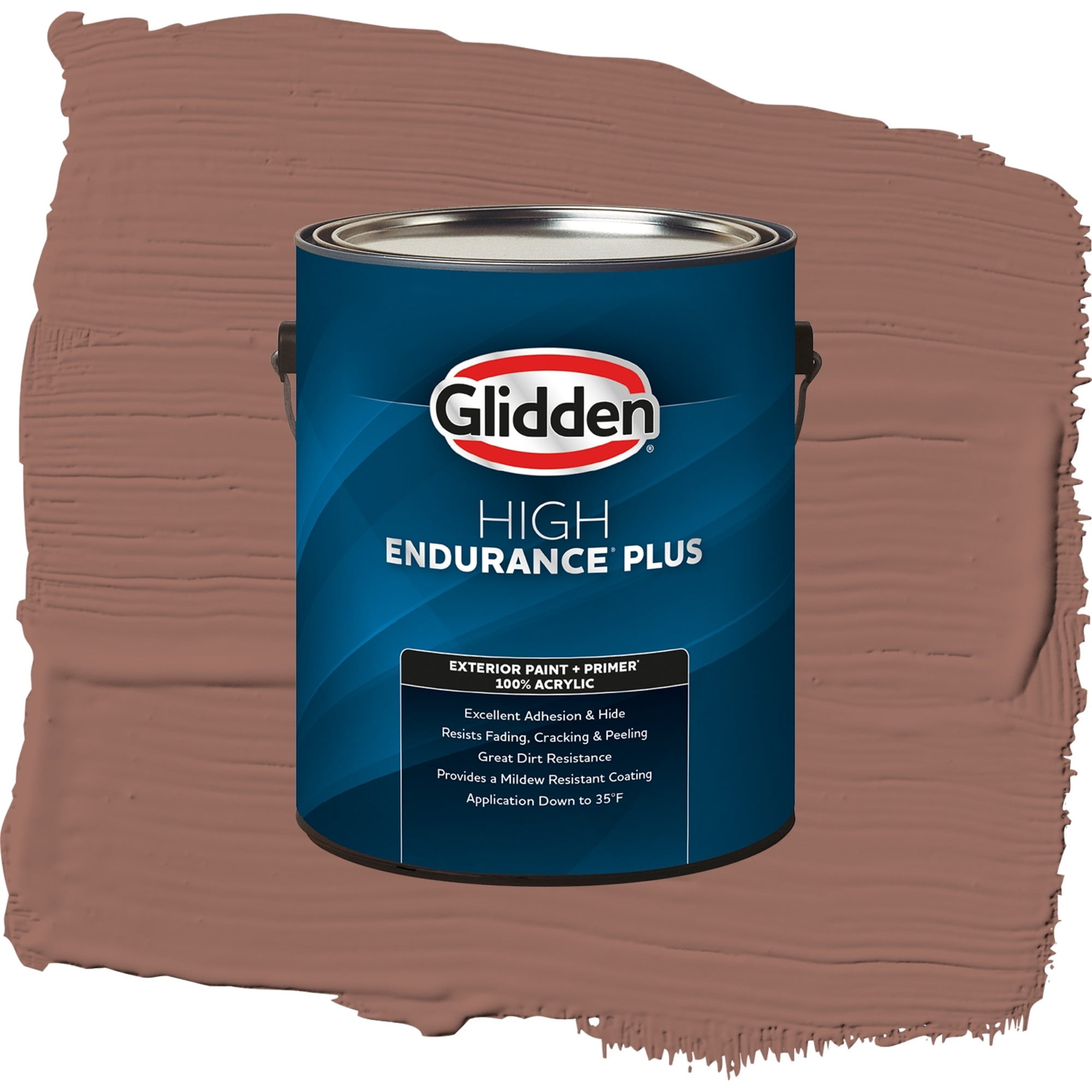 Glidden High Endurance Plus Safari Brown Semi Gloss Exterior Paint and Primer, 1 Gallon