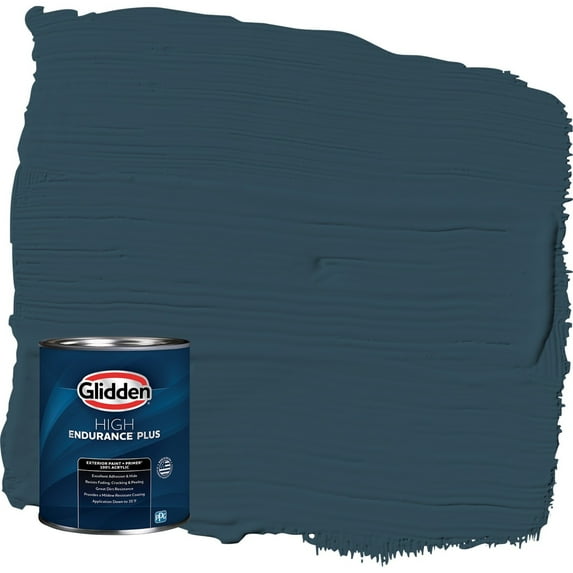 Glidden HEP Sailor's Coat / Blue Satin Exterior Paint with Primer, 1 Quart