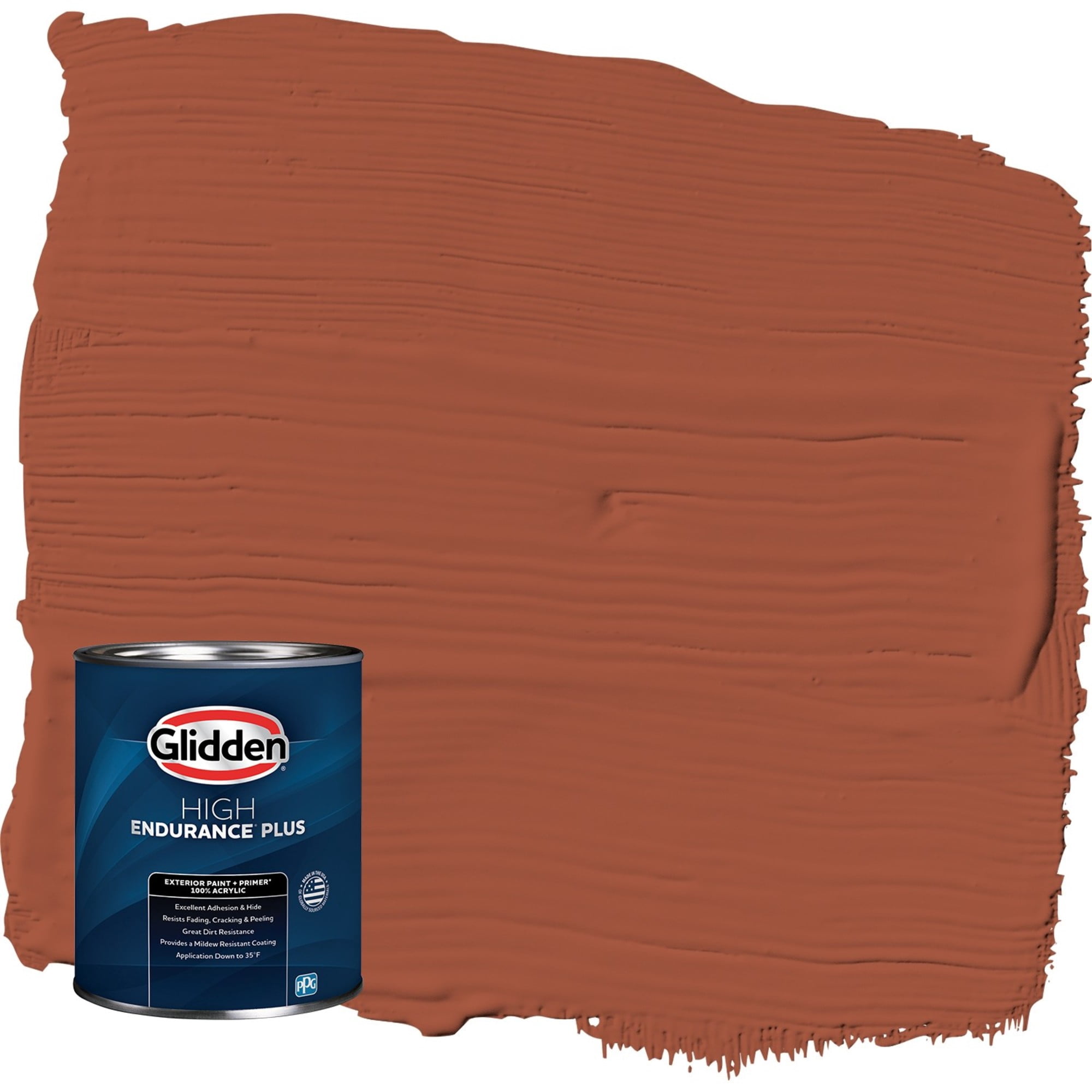 Glidden HEP Ancient Copper / Orange Satin Exterior Paint with Primer, 1 Quart