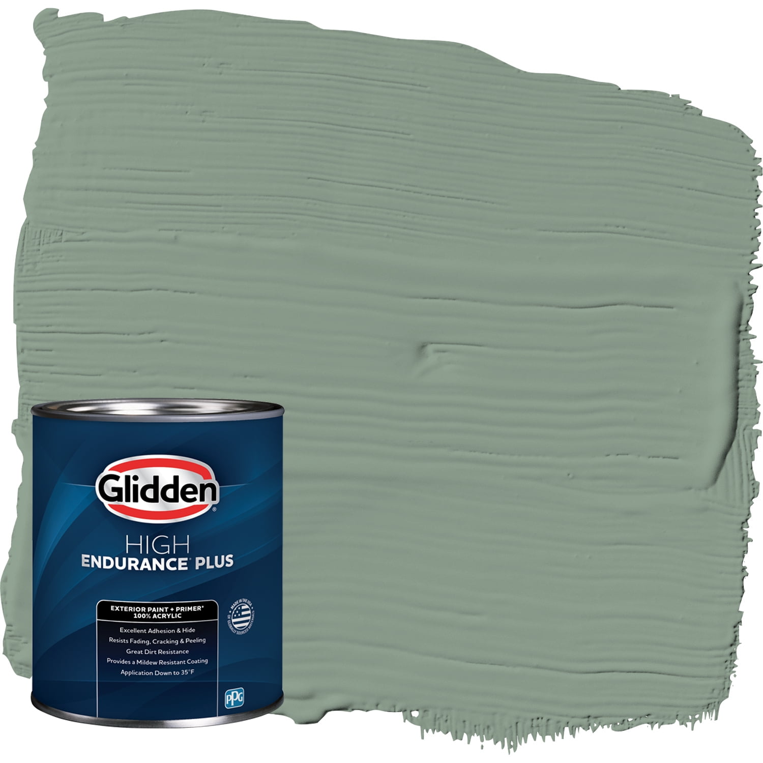 Glidden HEP Exterior Paint Primer Satin Birch Forest Green 1