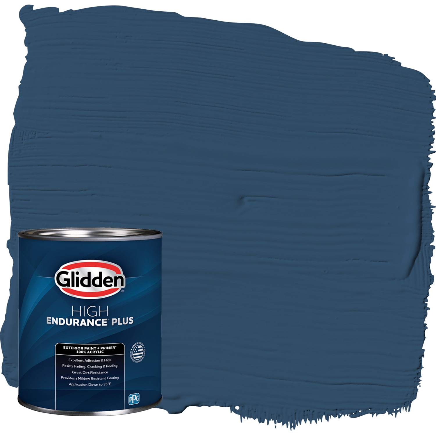 Glidden HEP Exterior Paint + Primer Satin, Blueberry Pie / Blue, 1
