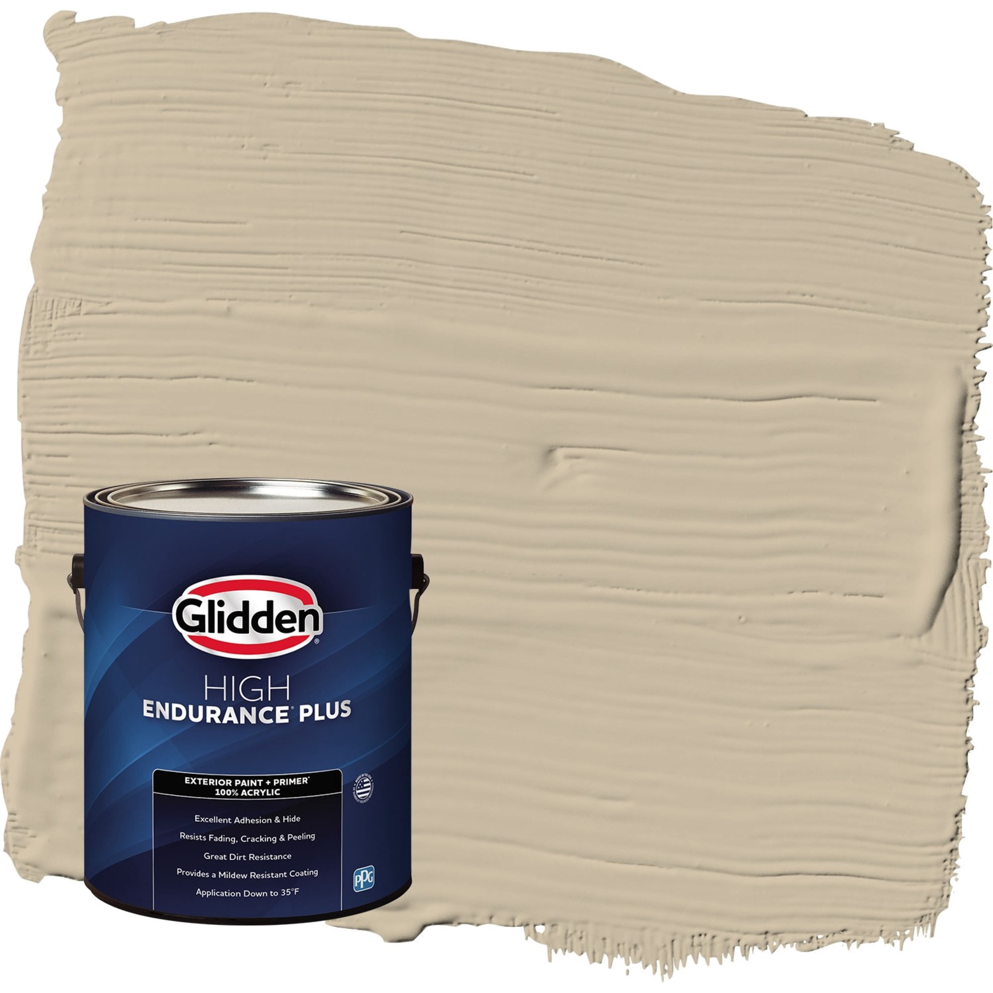 Glidden HEP Dusty Trail / Beige Satin Exterior Paint with Primer, 1 Gallon