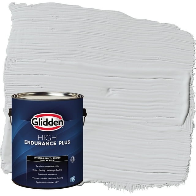 Glidden HEP Exterior Paint + Primer Satin, Elemental / Gray, 1 Gallon