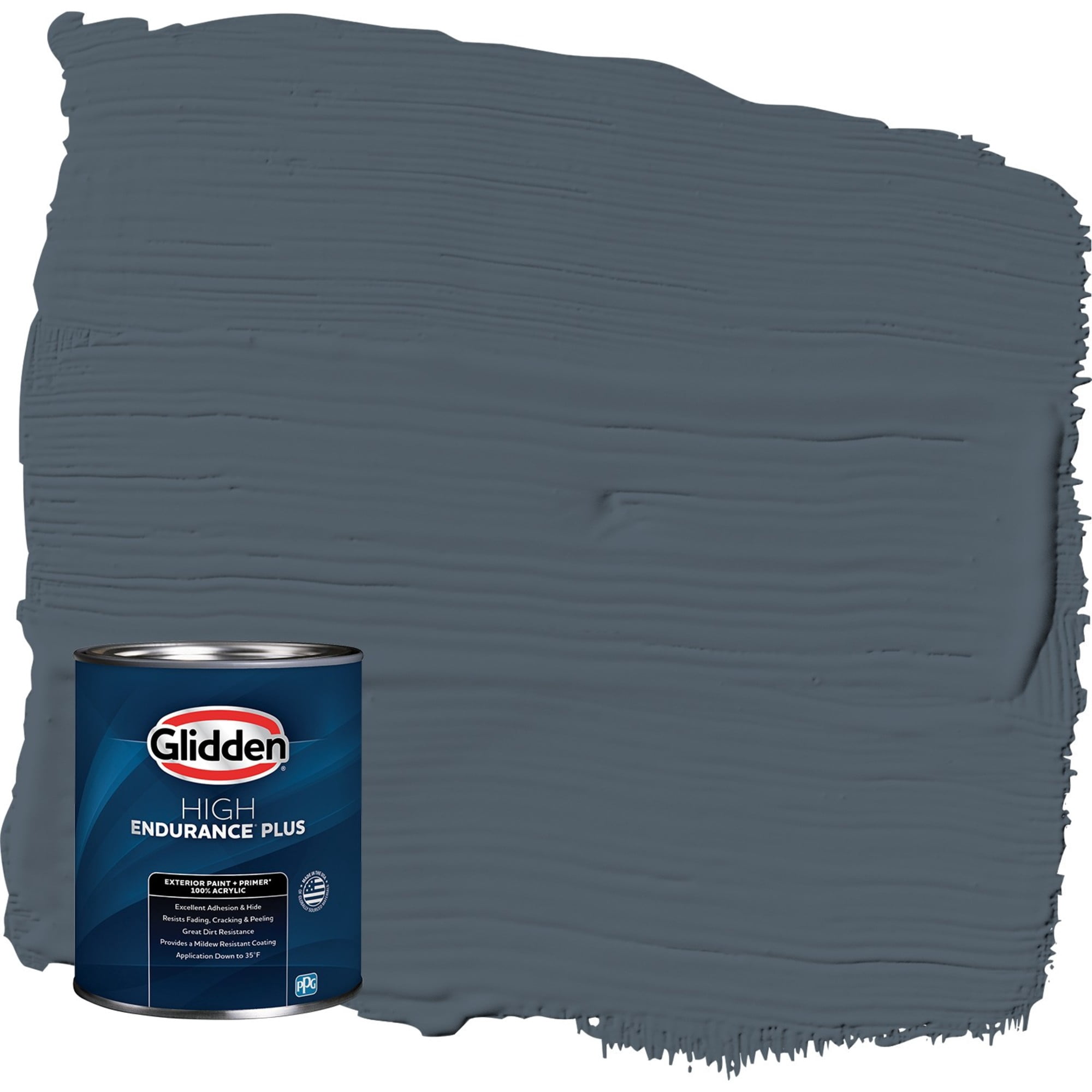 Glidden HEP Goblin / Gray Satin Exterior Paint with Primer, 1 Quart