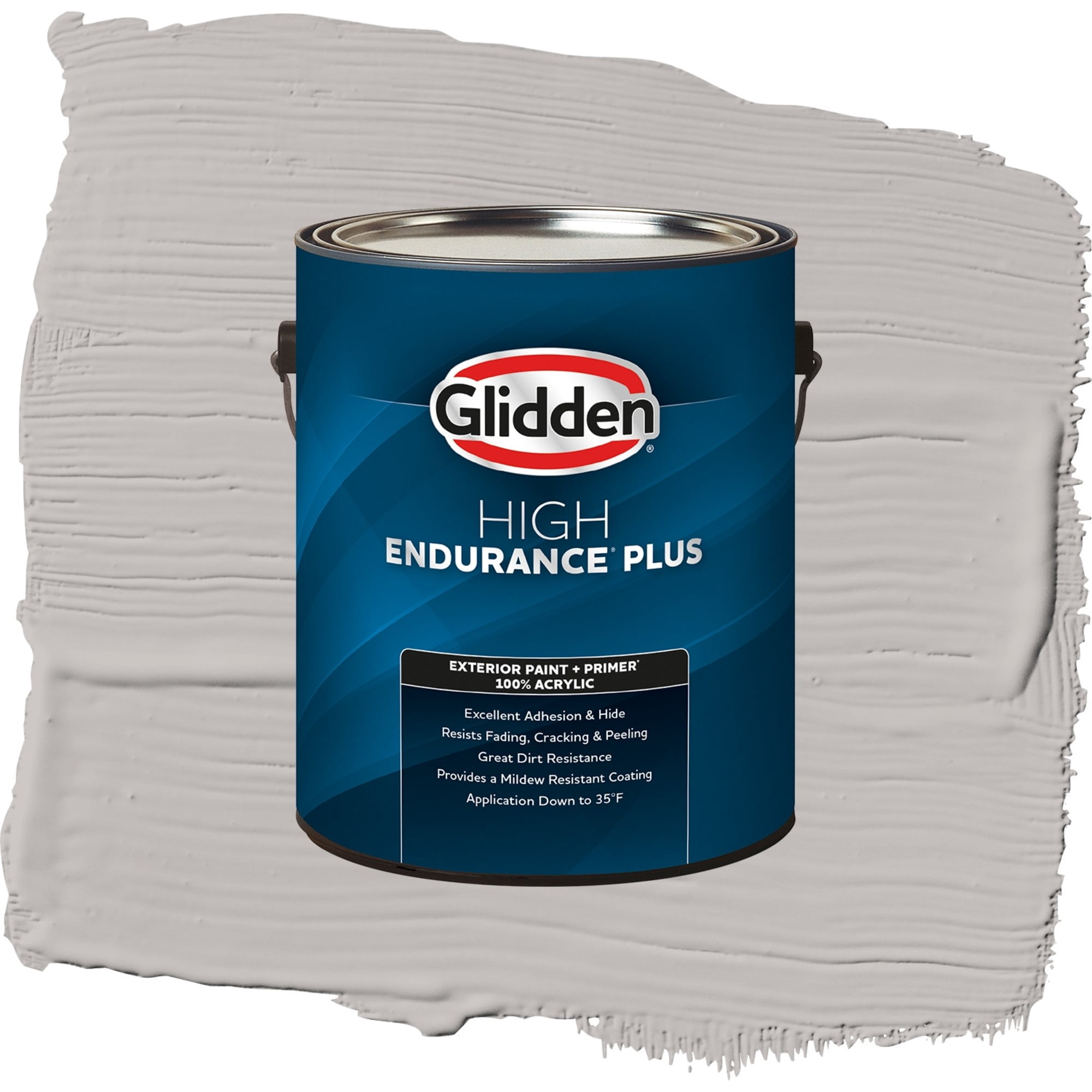 Glidden High Endurance Plus Gray Shadows Satin Exterior Paint and Primer, 1 Gallon