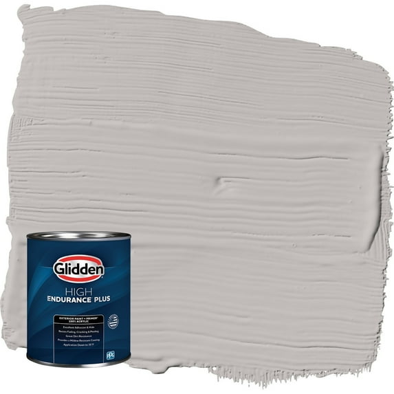 Glidden HEP Gray Shadows / Grey Satin Exterior Paint with Primer, 1 Quart