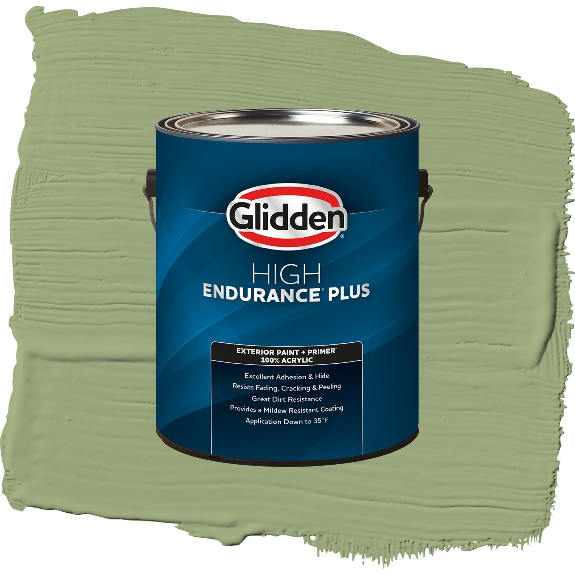 Glidden High Endurance Plus Guacamole Satin Exterior Paint and Primer, 1 Gallon