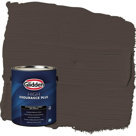 Glidden HEP Dark Granite / Brown Semi-Gloss Exterior Paint with Primer, 1 Gallon