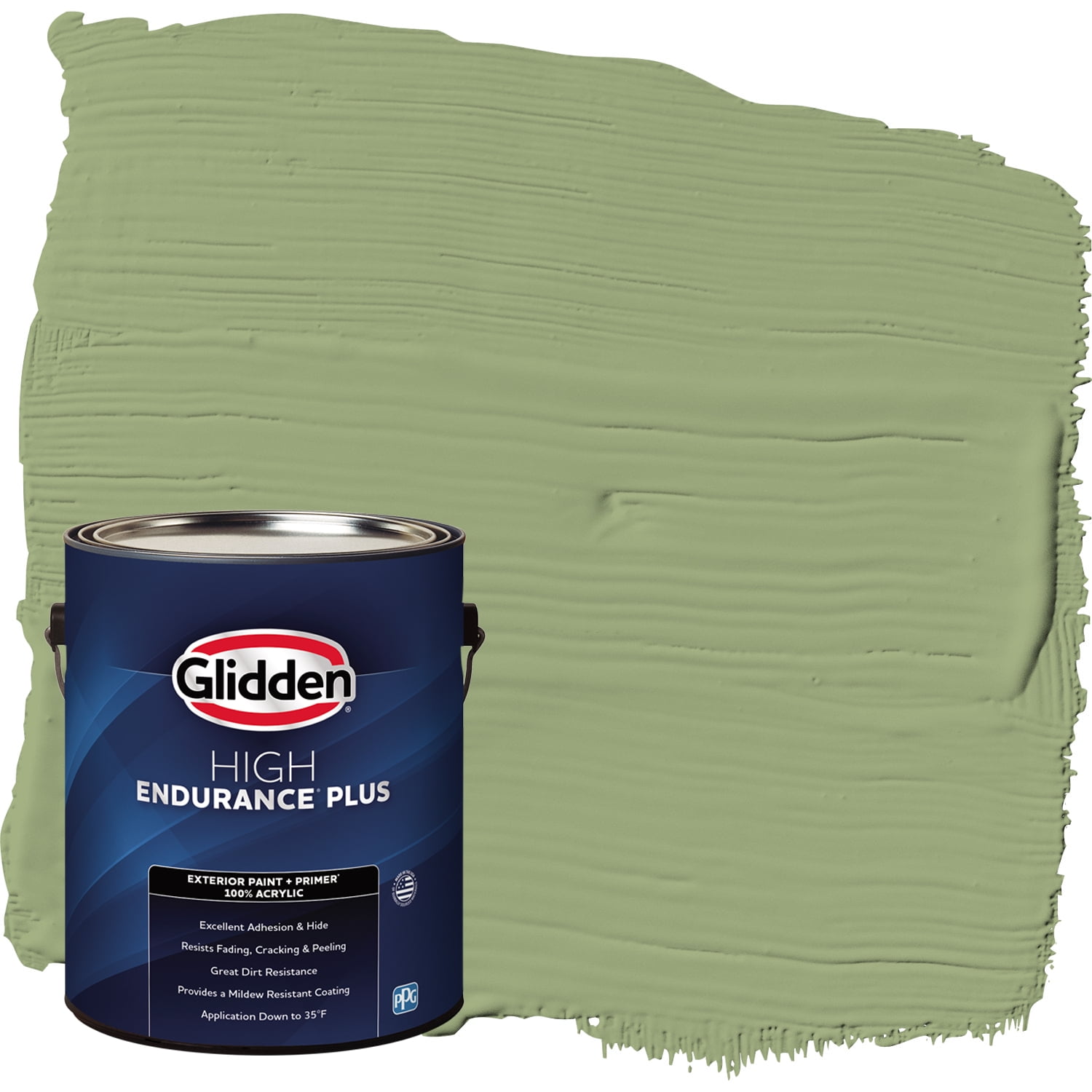 Glidden HEP Guacamole / Green Semi-Gloss Exterior Paint with Primer, 1 Gallon