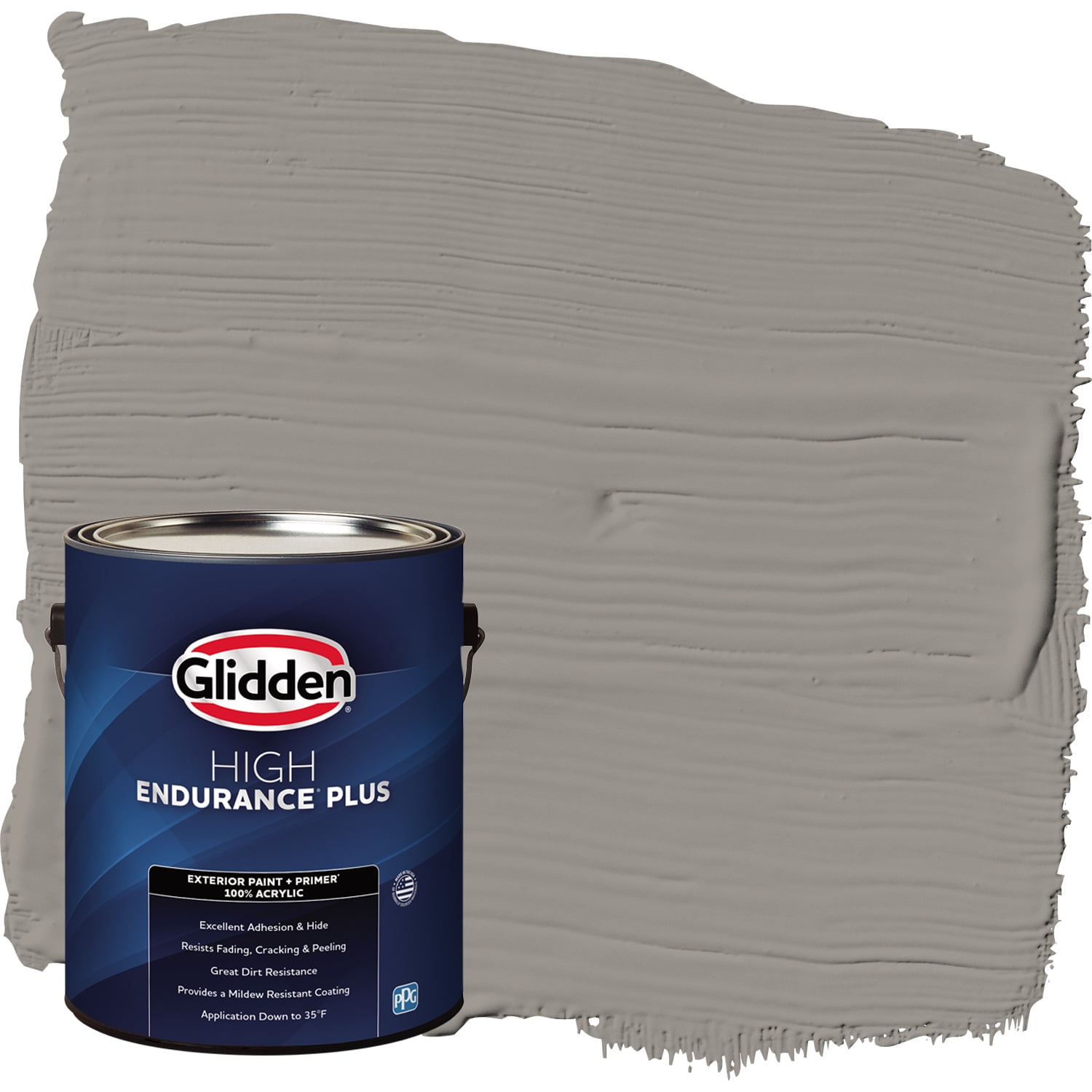 Glidden HEP Exterior Paint + Primer SemiGloss, Lazy Afternoon / Gray