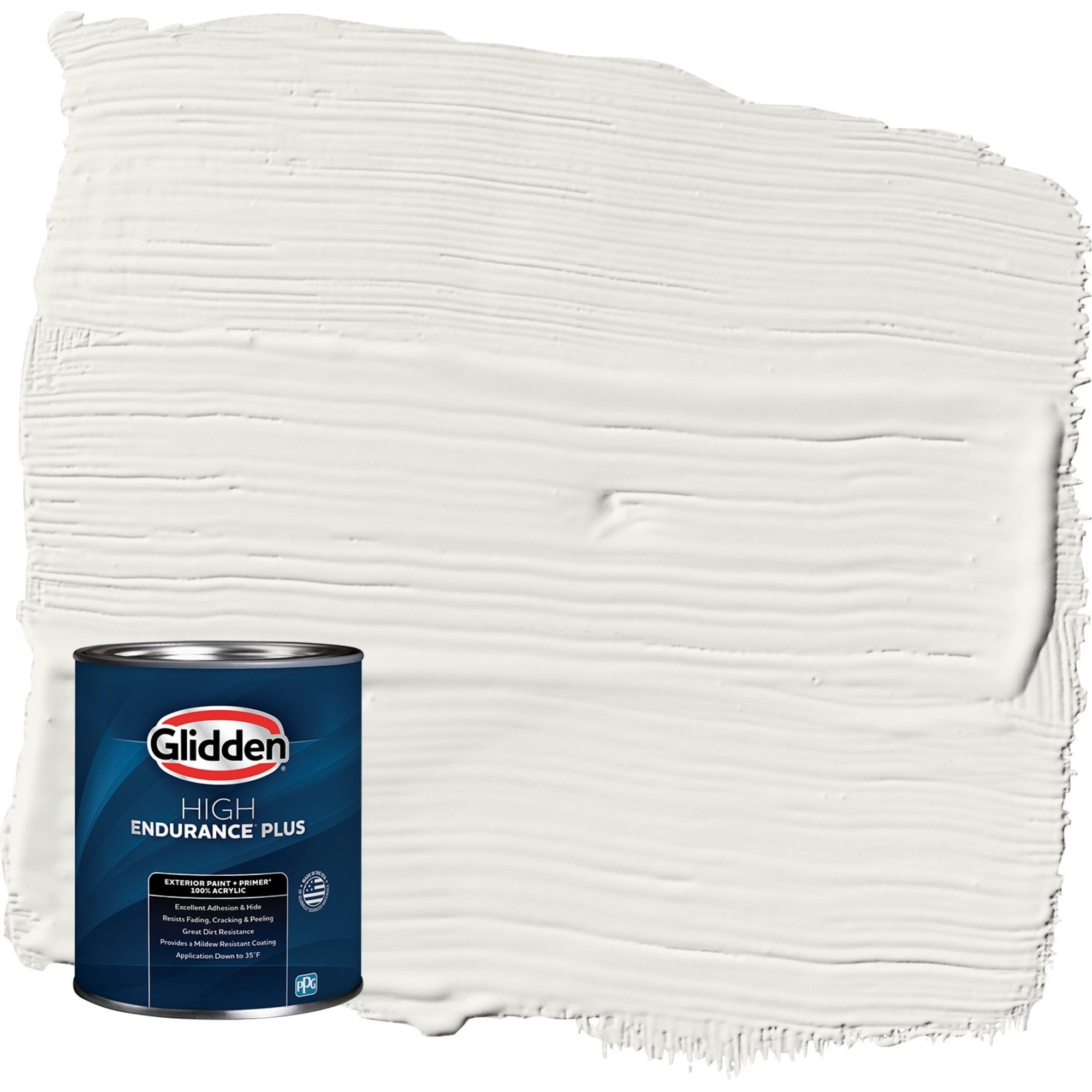 Glidden HEP Willow Springs / White Semi-Gloss Exterior Paint with Primer, 1 Quart
