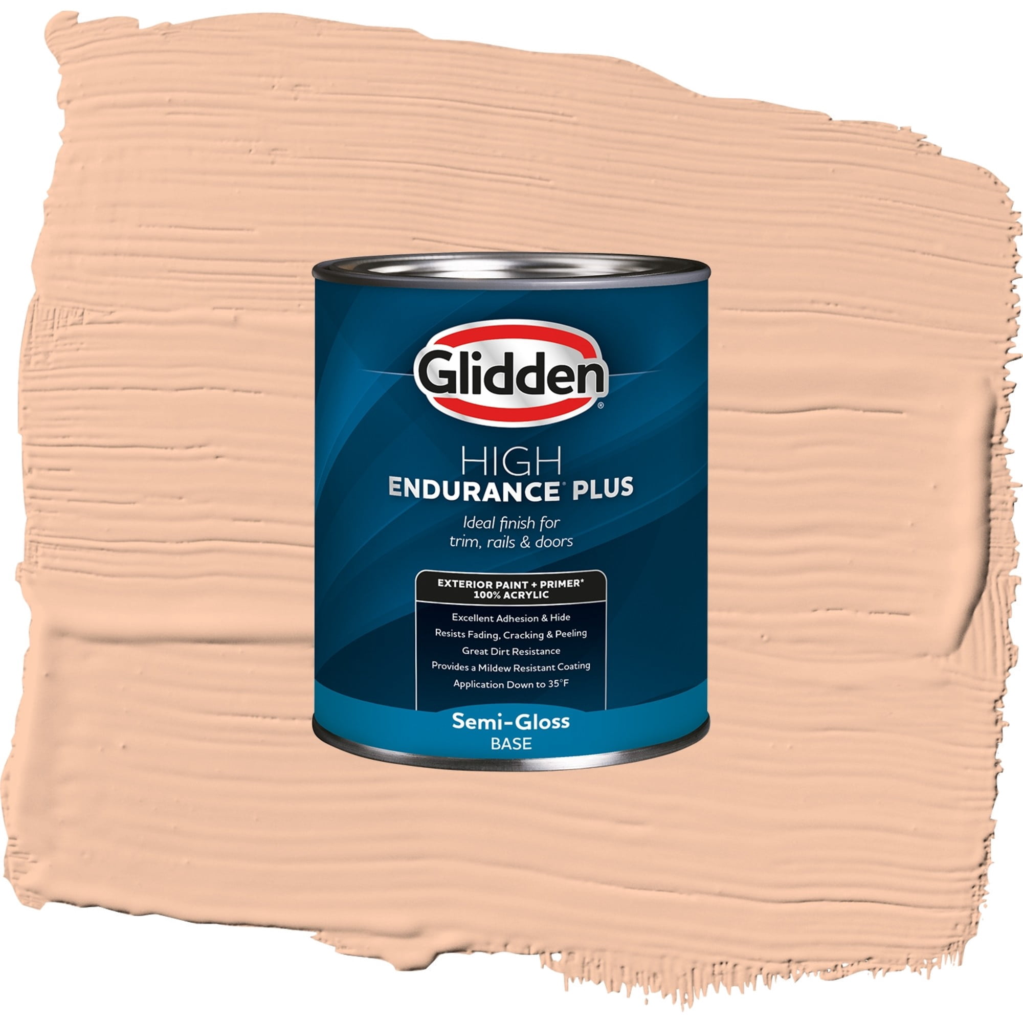 Glidden High Endurance Plus Siesta Satin Exterior Paint and Primer, 1 Quart