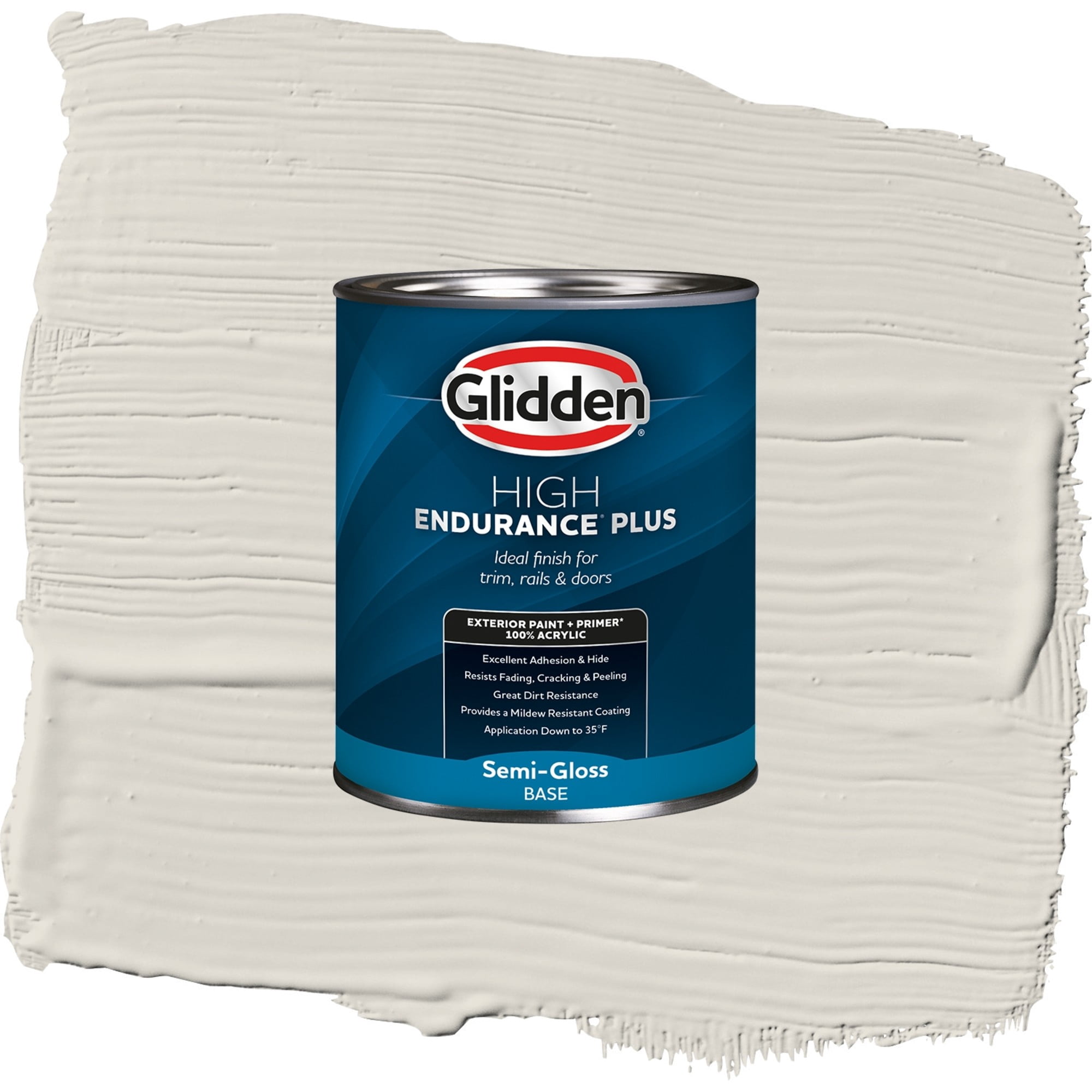 Glidden High Endurance Plus Silent Smoke Satin Exterior Paint and Primer, 1 Quart