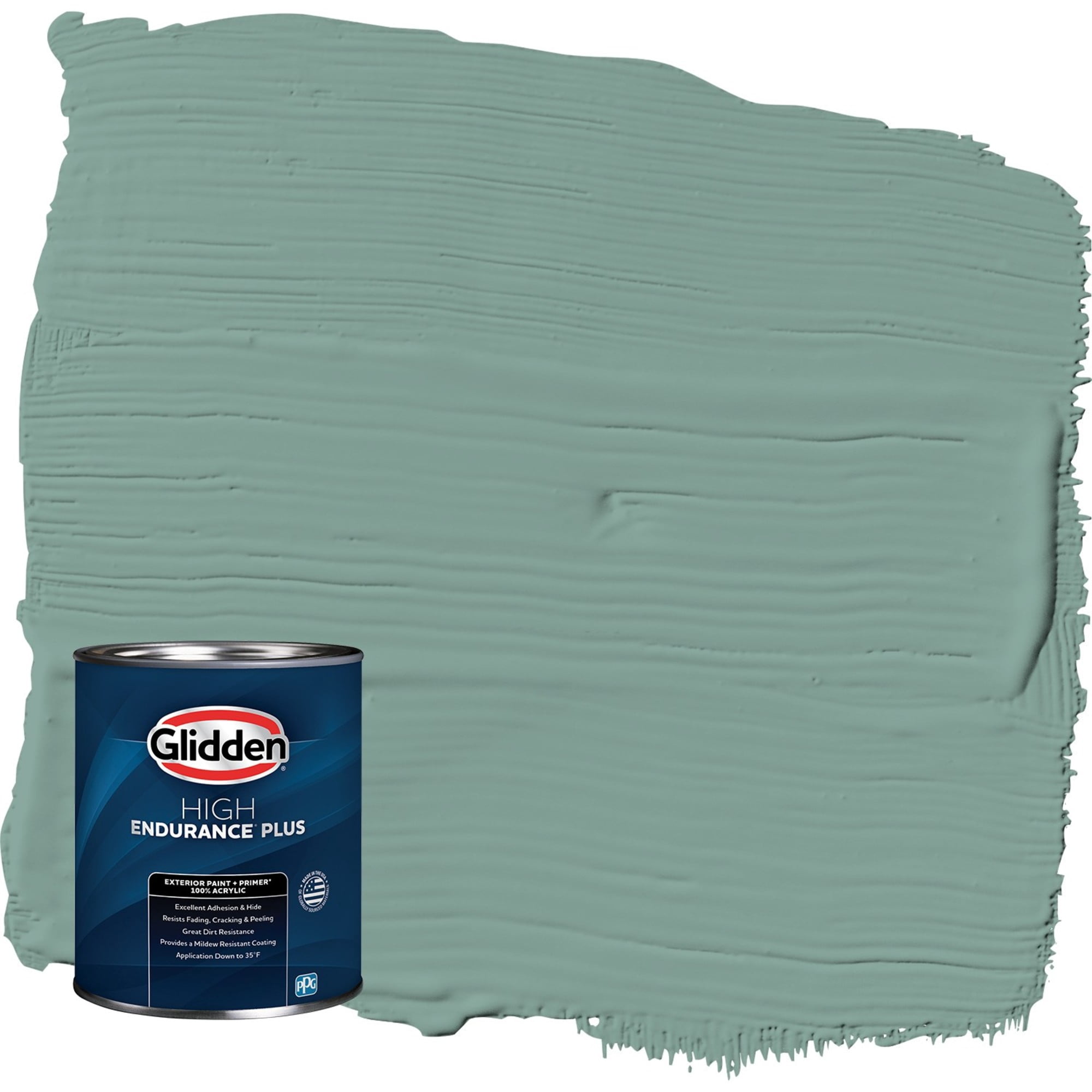 Glidden HEP Silver Laurel / Green Satin Exterior Paint with Primer, 1 Quart