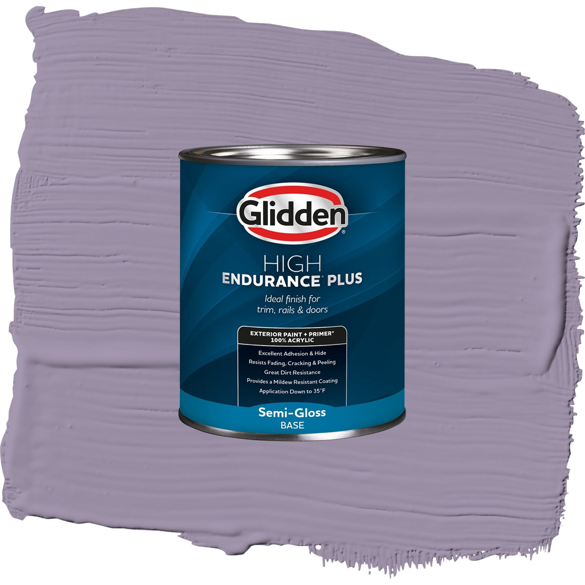Glidden High Endurance Plus Smoky Grape Satin Exterior Paint and Primer, 1 Quart
