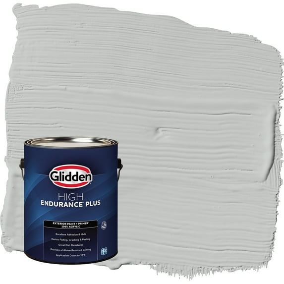 Glidden HEP Solitary State / Gray Flat Exterior Paint with Primer, 1 Gallon