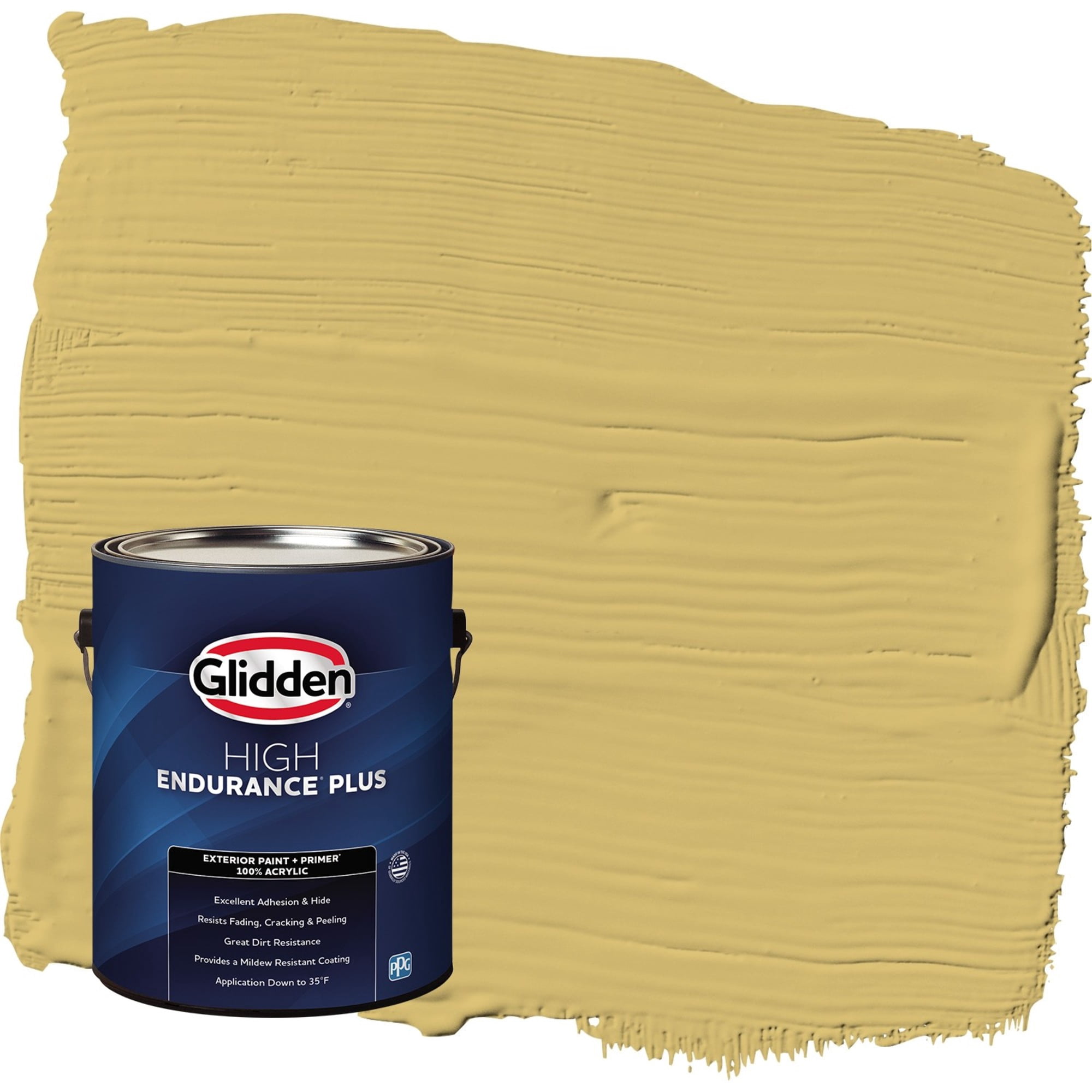 Glidden HEP Spicy Mustard / Yellow Flat Exterior Paint with Primer, 1 Gallon
