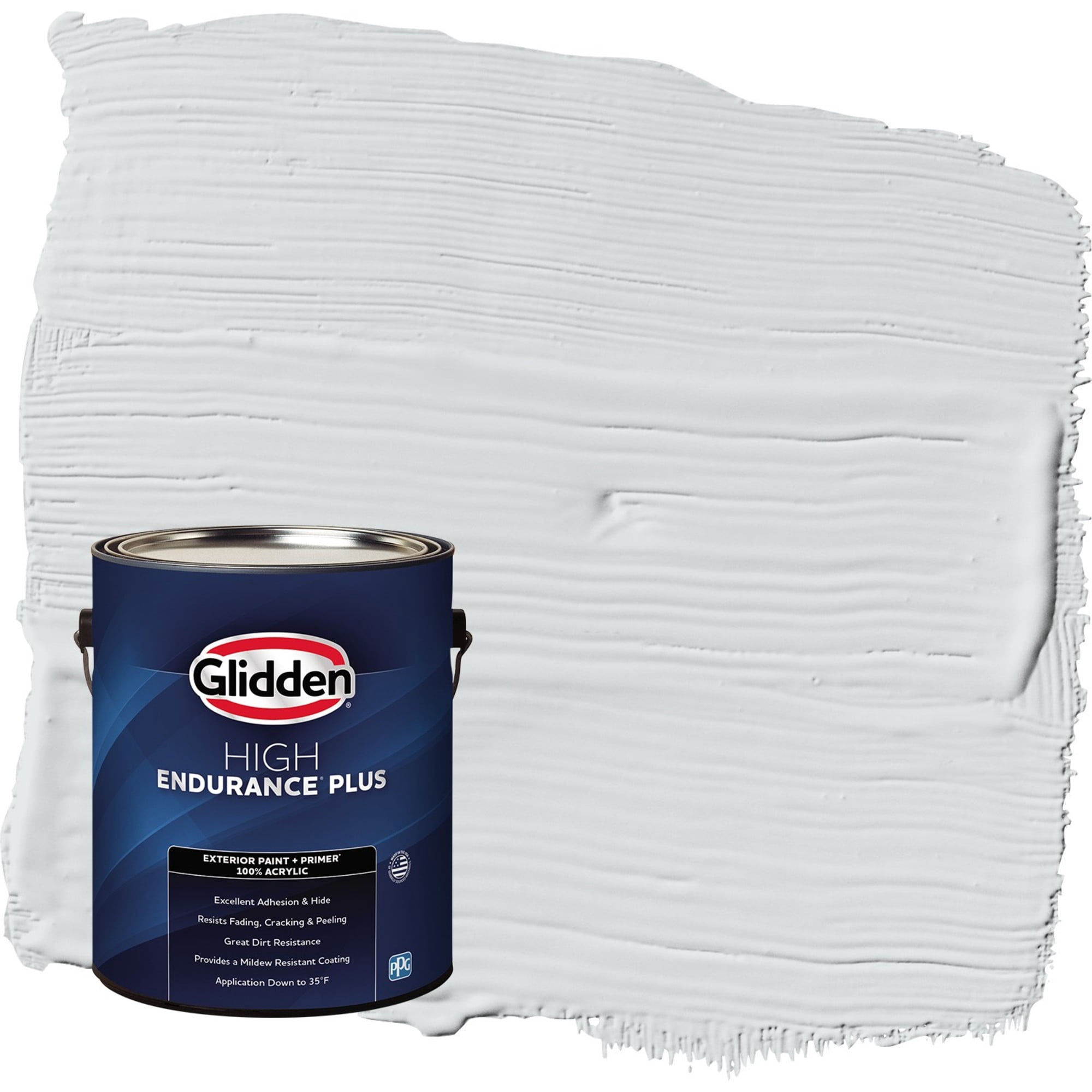 Glidden HEP Spring Thaw / White Satin Exterior Paint with Primer, 1 Gallon