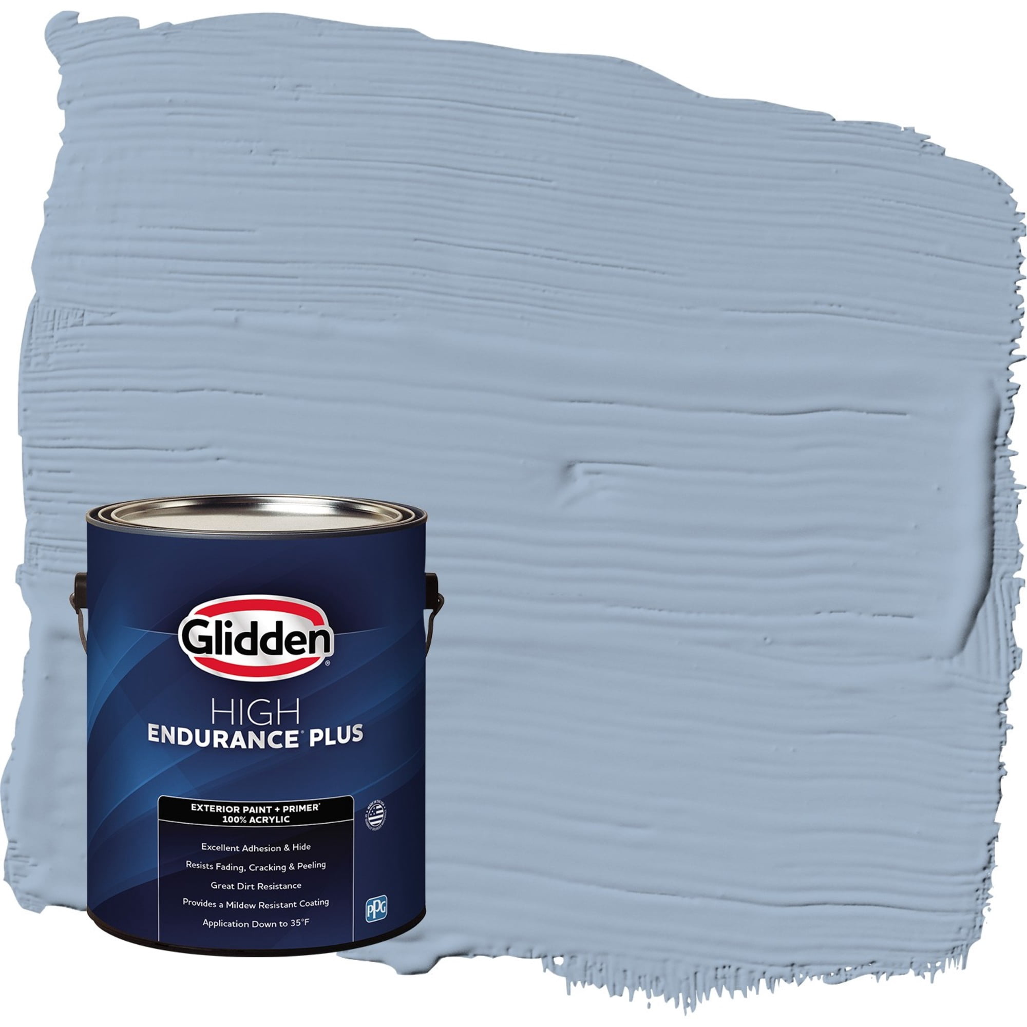 Glidden HEP Sterling Silver / Blue Satin Exterior Paint with Primer, 1 Gallon