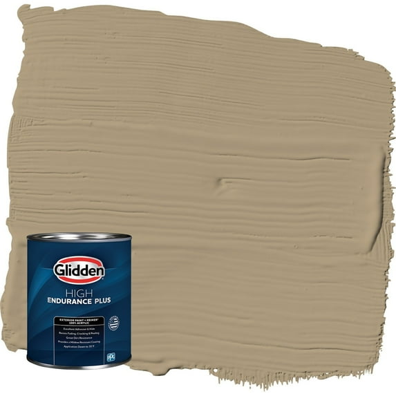 Glidden HEP Stony Creek / Beige Semi-Gloss Exterior Paint with Primer, 1 Quart