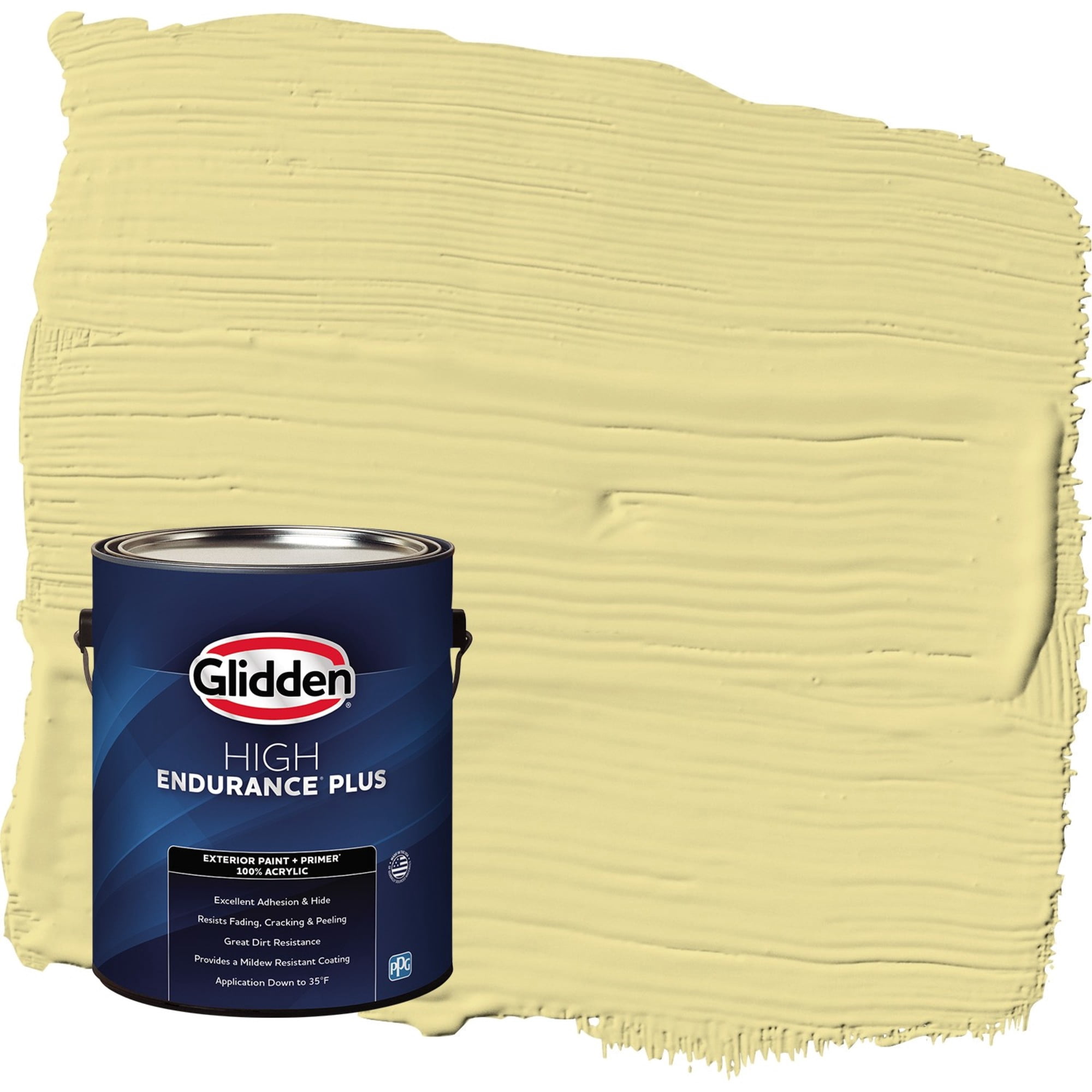 Glidden HEP Subtle Sunshine / Green Semi-Gloss Exterior Paint with Primer, 1 Gallon