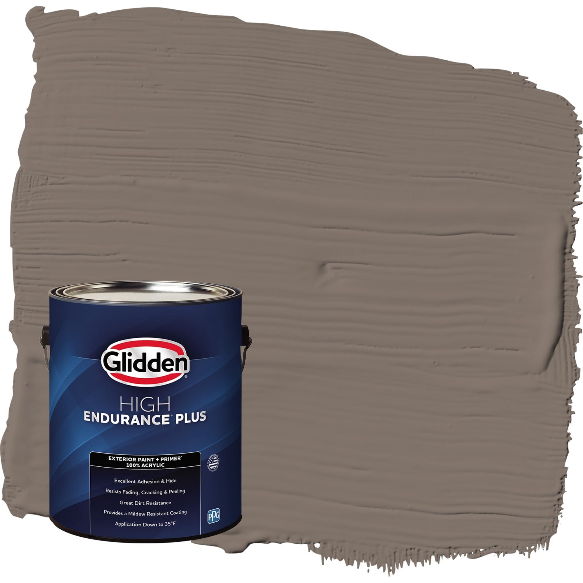 Glidden HEP Tattle Tail / Brown Semi-Gloss Exterior Paint with Primer, 1 Gallon