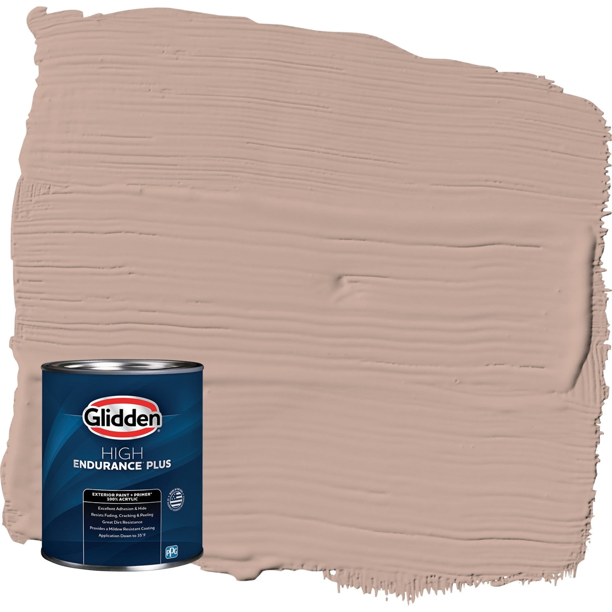 Glidden HEP Taupe Tapestry / Beige Satin Exterior Paint with Primer, 1 Quart