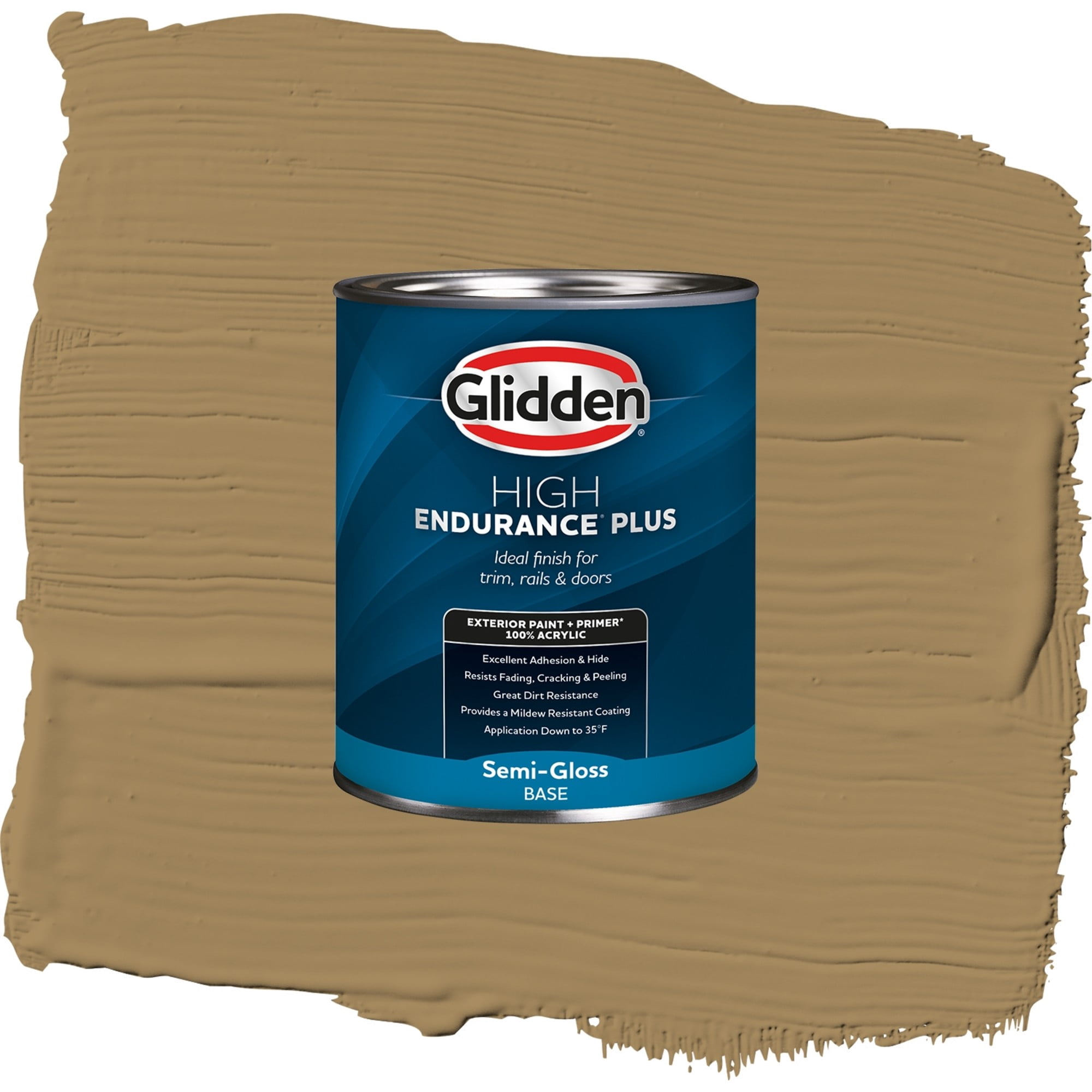 Glidden High Endurance Plus Timber Beam Satin Exterior Paint and Primer, 1 Quart