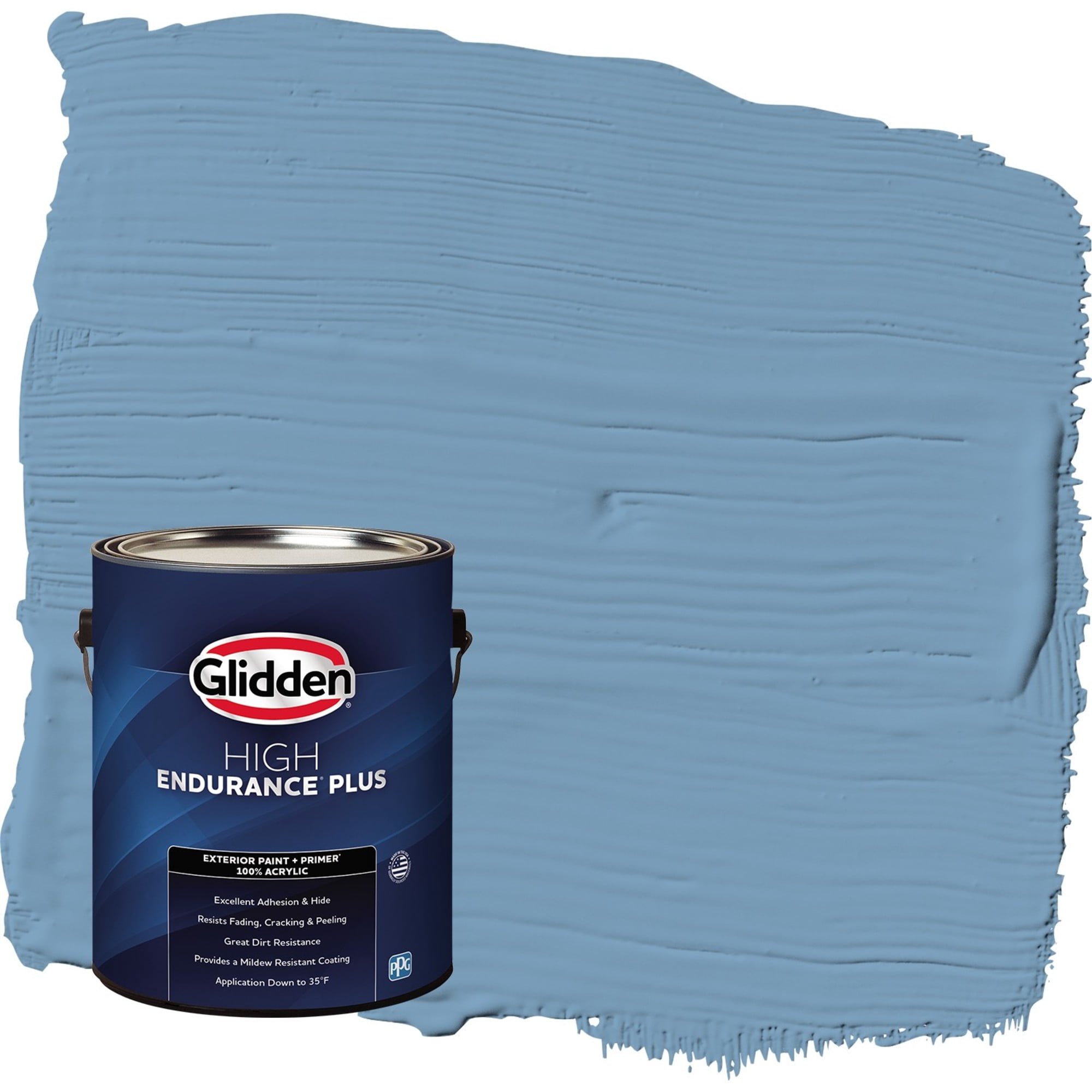 Glidden HEP Walden Pond / Blue Flat Exterior Paint with Primer, 1 Gallon