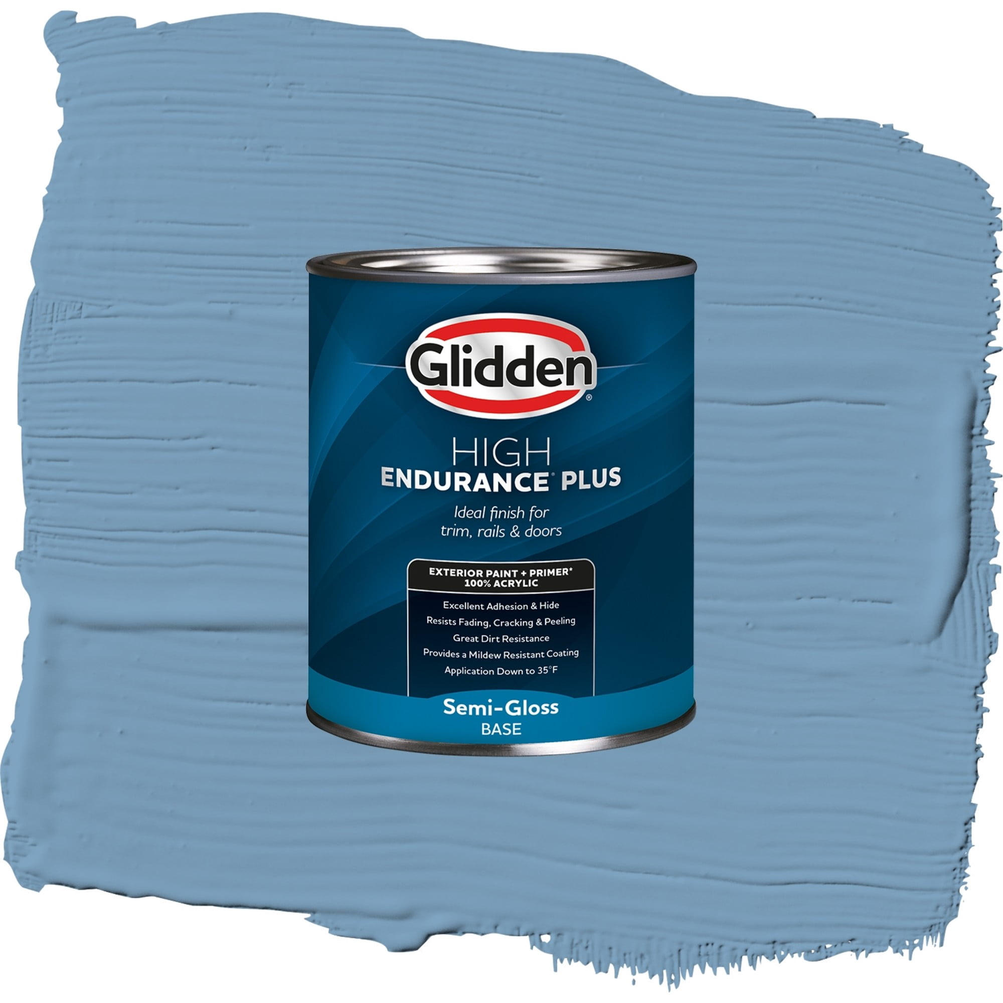Glidden High Endurance Plus Walden Pond Satin Exterior Paint and Primer, 1 Quart