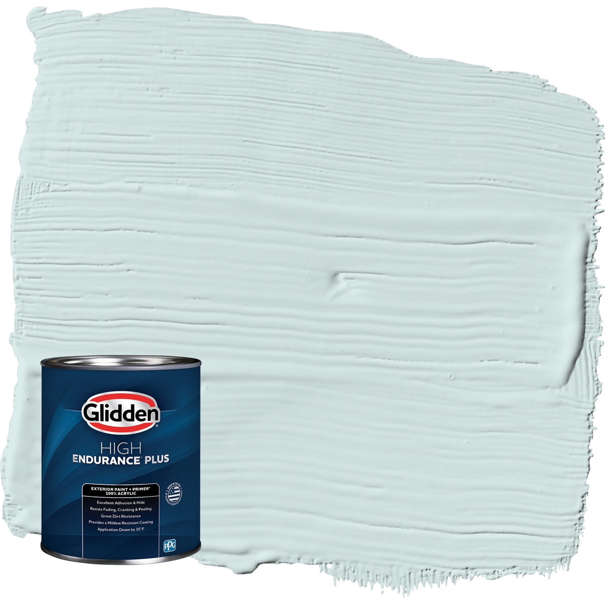 Glidden HEP Watery Blue / Aqua Satin Exterior Paint with Primer, 1 Quart
