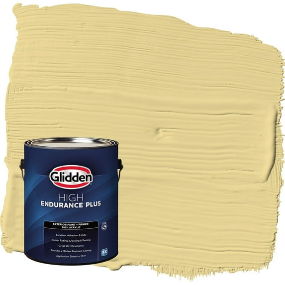 Glidden HEP Wayward Wind / Yellow Semi-Gloss Exterior Paint with Primer, 1 Gallon