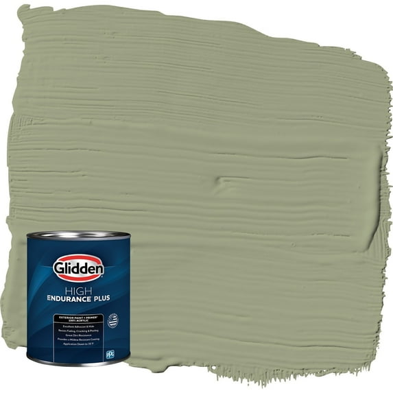 Glidden HEP Zebra Grass / Green Satin Exterior Paint with Primer, 1 Quart