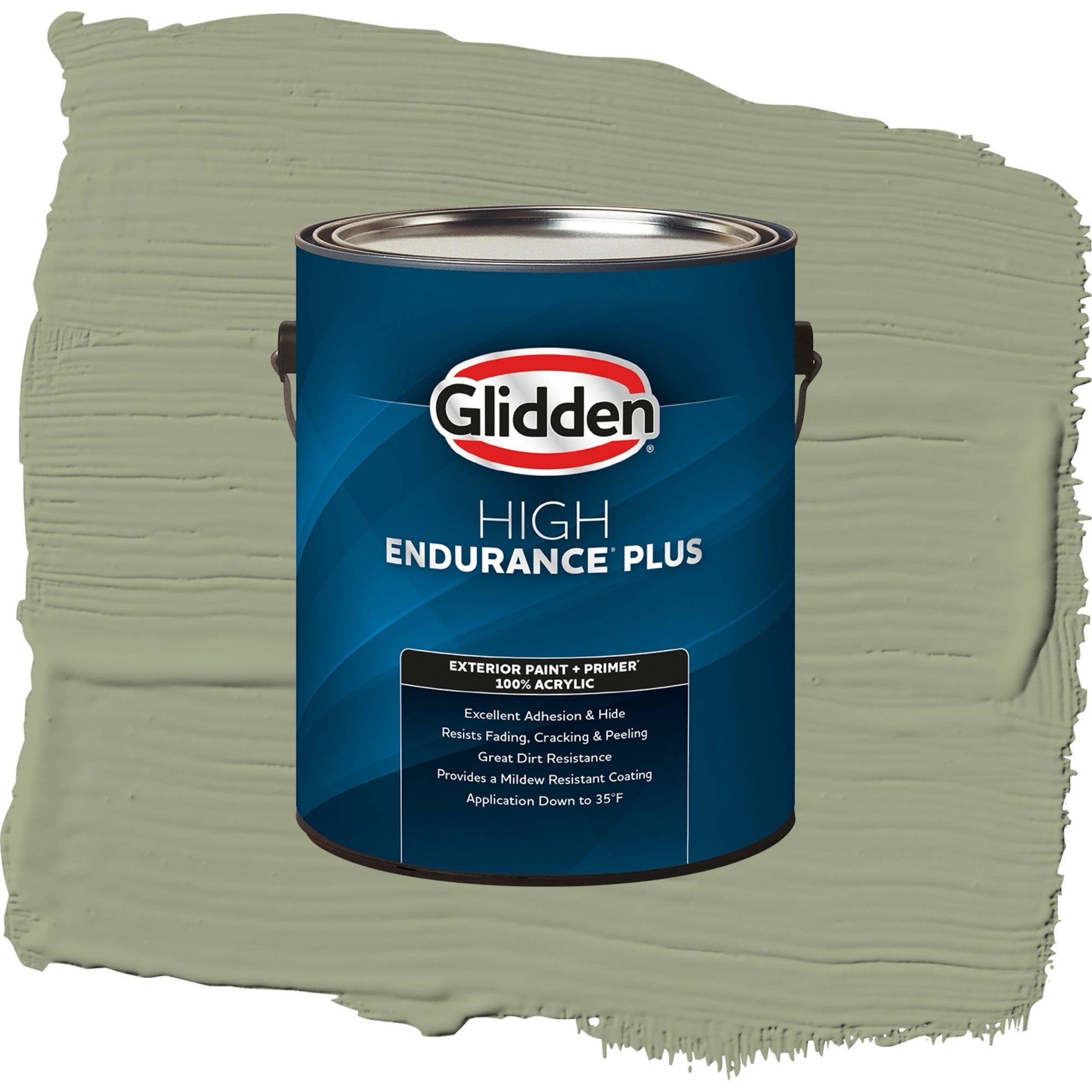 Glidden High Endurance Plus Zebra Grass Semi Gloss Exterior Paint and Primer, 1 Gallon