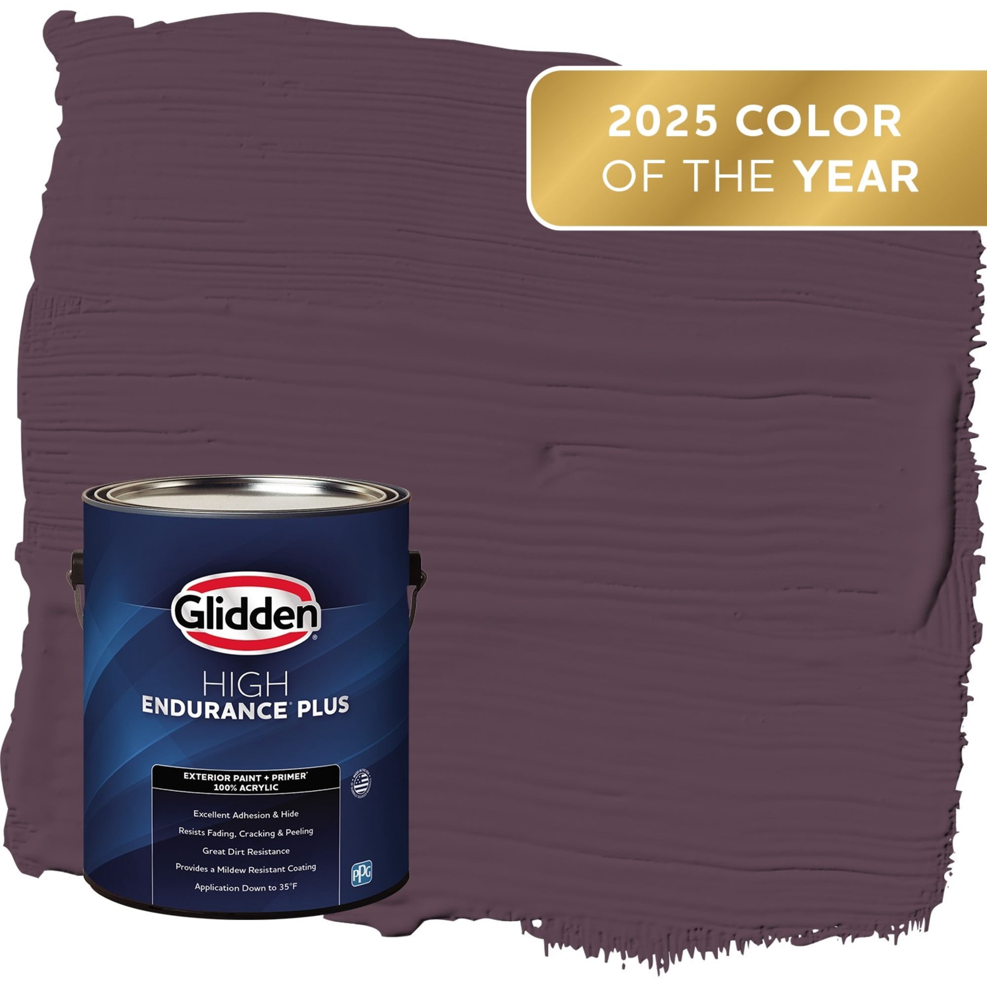 Glidden HEP Purple Basil / Purple Flat Exterior Paint with Primer, 1 Gallon