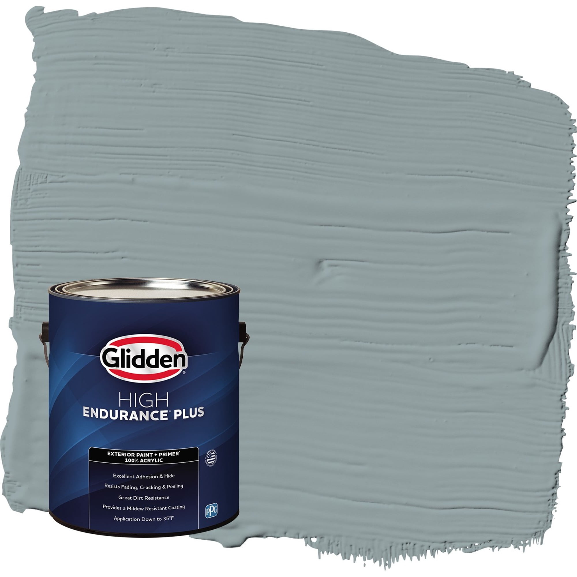 Glidden HEP After the Storm / Gray Semi-Gloss Exterior Paint with Primer, 1 Gallon