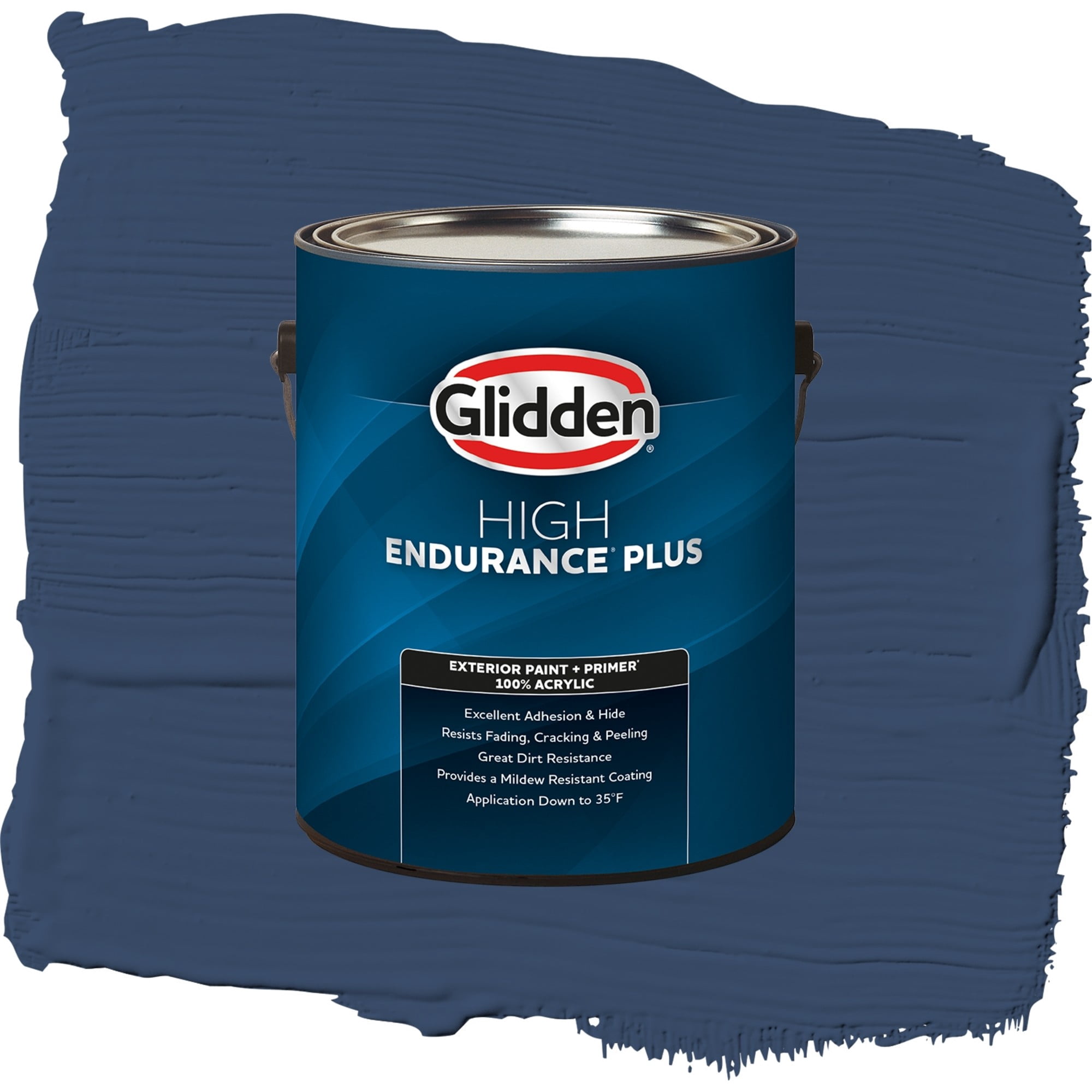 Glidden High Endurance Plus Annapolis Blue Satin Exterior Paint and Primer, 1 Gallon