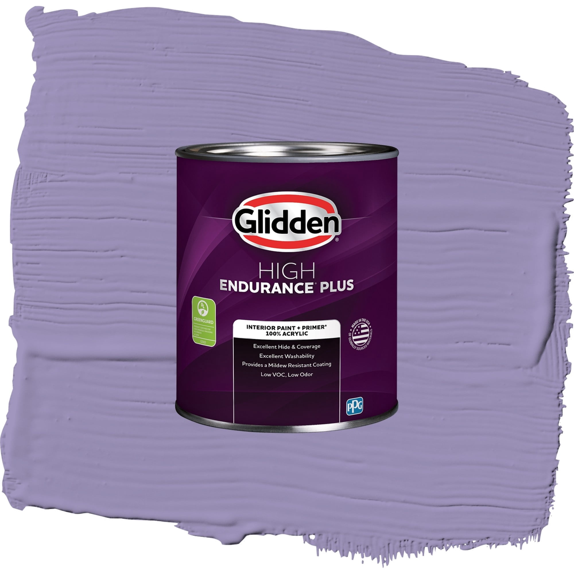 Glidden High Endurance Plus French Violet Semi Gloss Interior Paint and Primer, 1 Quart