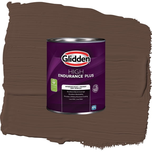 Glidden HEP Fudge Truffle Interior Paint + Primer Eggshell , 1 Quart