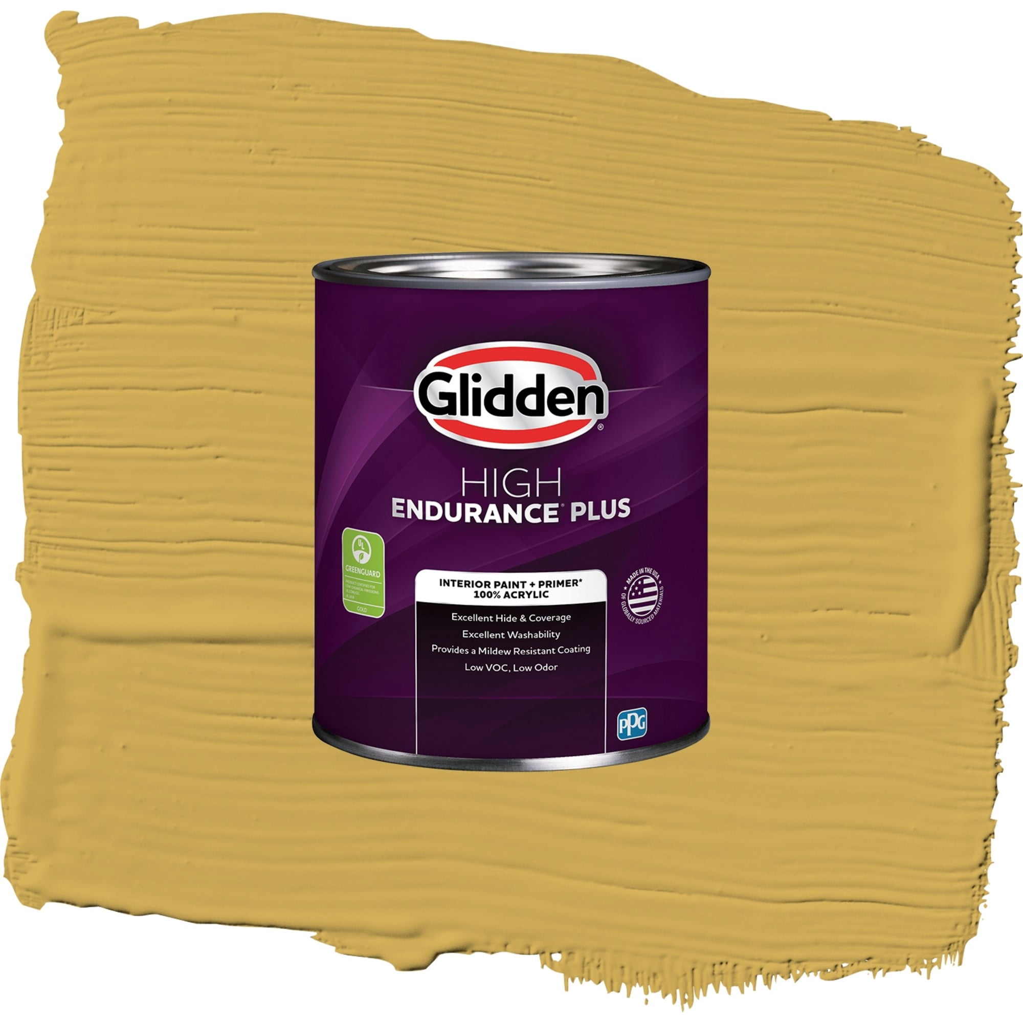 Glidden High Endurance Plus Glorious Gold Eggshell Interior Paint and Primer, 1 Quart