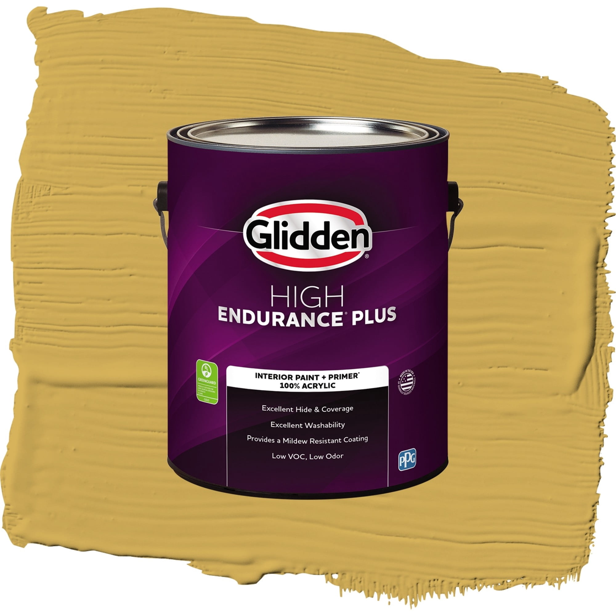 Glidden High Endurance Plus Glorious Gold Flat Interior Paint and Primer, 1 Gallon