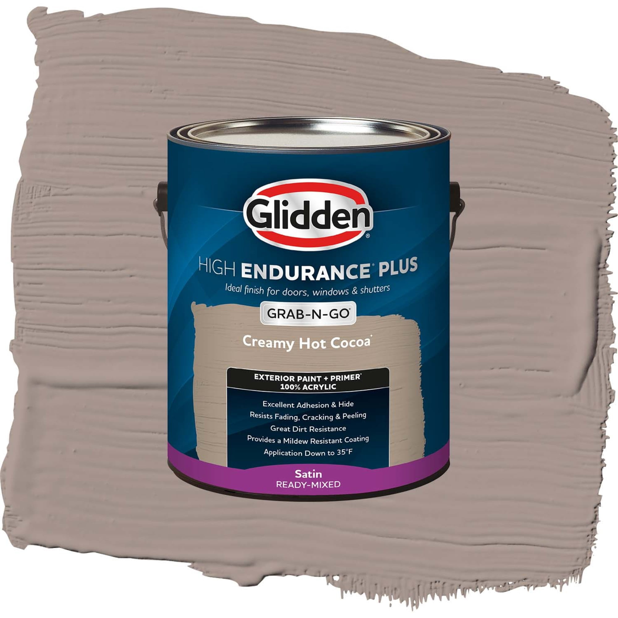 Glidden High Endurance Plus Creamy Hot Cocoa Satin Exterior Paint