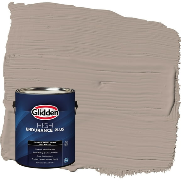 Glidden HEP Grab-N-Go Creamy Hot Cocoa / Tan Satin Exterior Paint with Primer, 1 Gallon