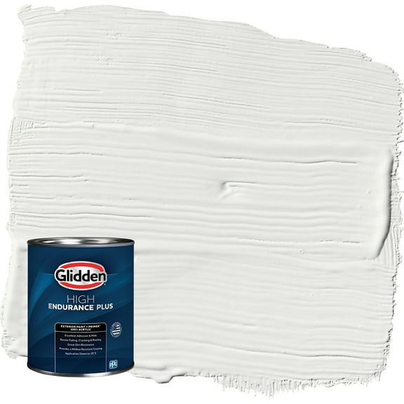 Glidden HEP Grab-N-Go White Satin Exterior Paint with Primer, 1 Quart