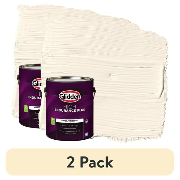 (2 pack) Glidden HEP Grab-N-Go Interior Paint + Primer Country White / Off White, Eggshell, 1 Gallon