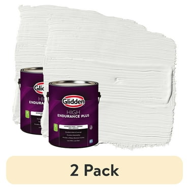 (2 pack) Glidden HEP Grab-N-Go Interior Paint + Primer Flat, White, 1 Gallon