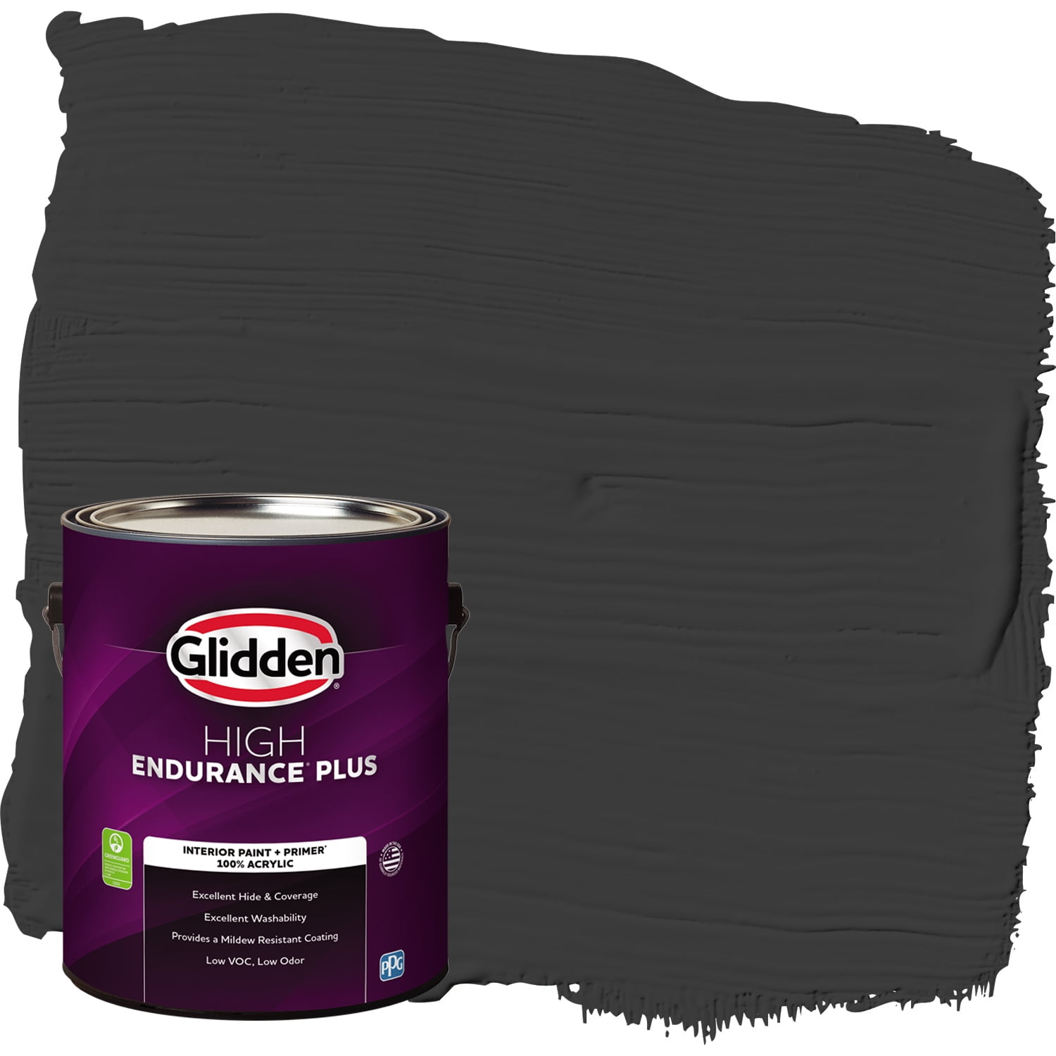 Glidden HEP Grab-N-Go Interior Paint + Primer Onyx Black / Black,  Semi-Gloss, 1 Gallon 