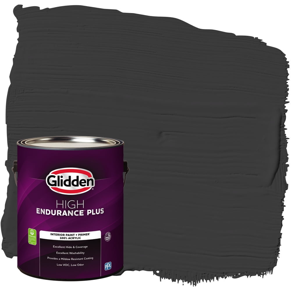 Glidden HEP GrabNGo Interior Paint + Primer Onyx Black, SemiGloss, 1