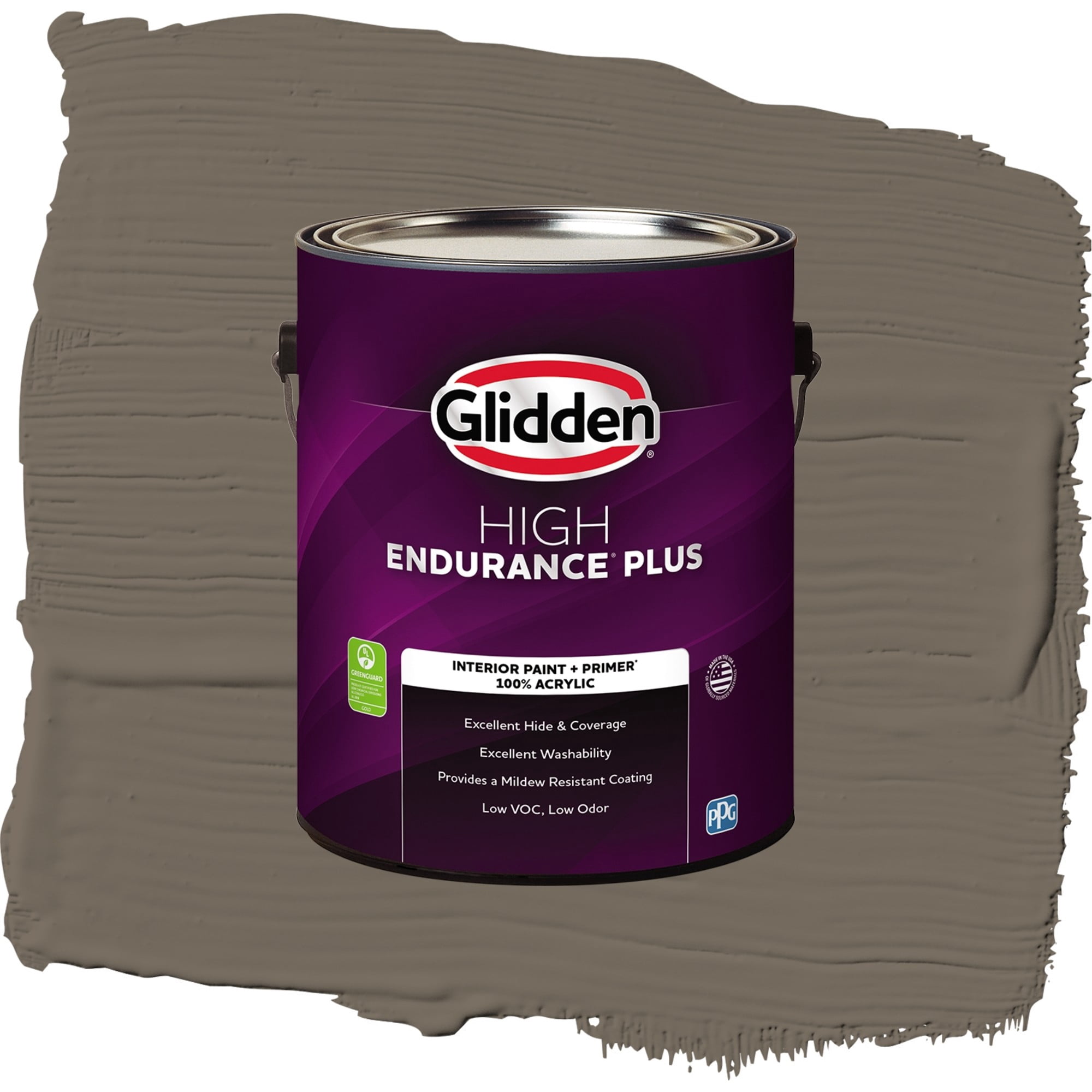 Glidden HEP Granite / Brown, Flat Interior Paint with Primer, 1 Gallon